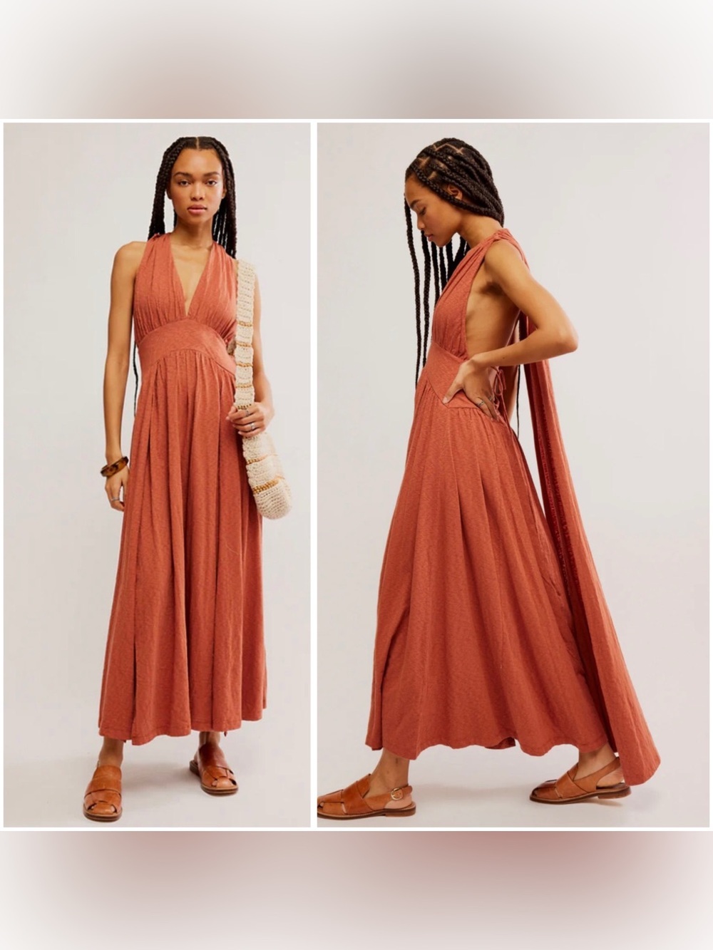 FREE PEOPLE BEACH Boho Lagenlook Flowy Versatile Selena Maxi Dress Size M NWT